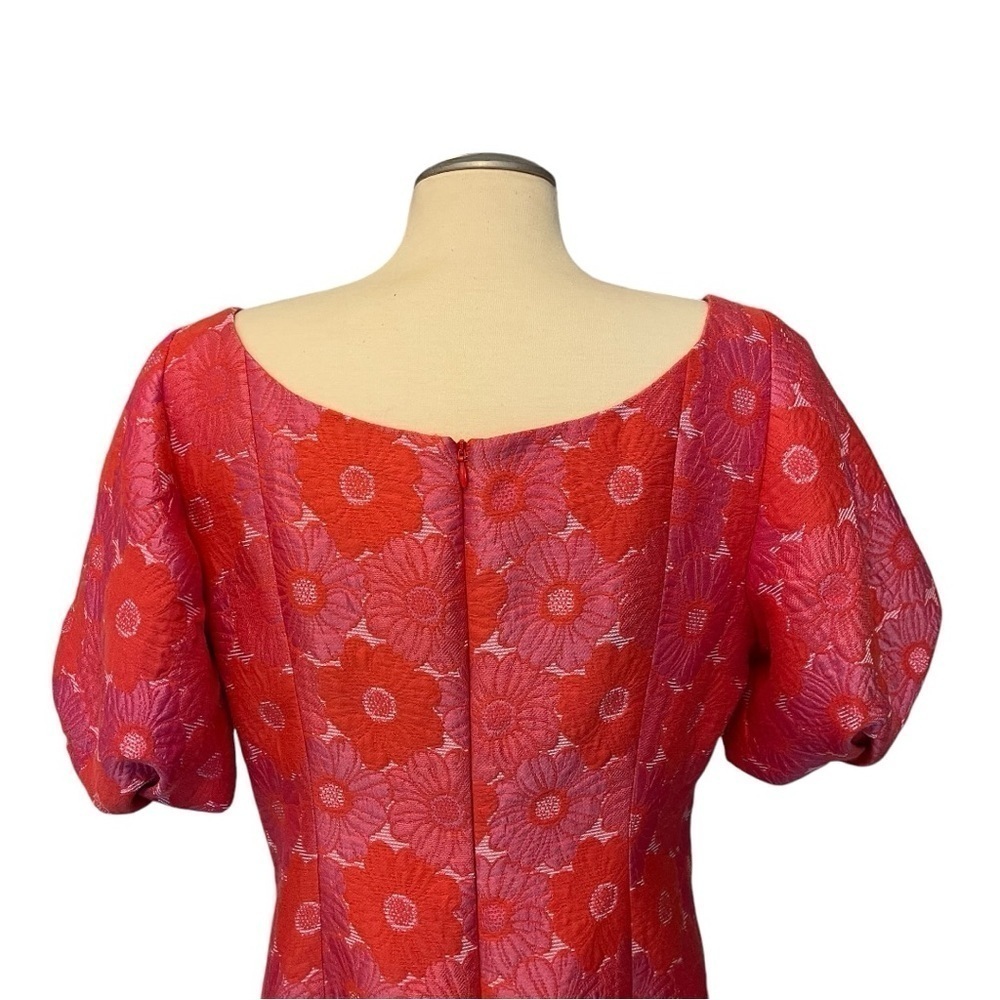 Trina Turk Devi Floral Puff-Sleeve Minidress in Red/Pink - Picture 12 of 15